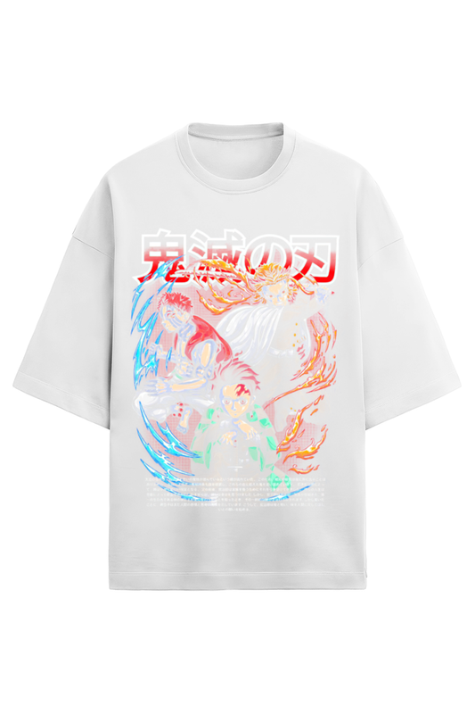 Nezuko’s Wrat- Demon Slayers Series White Oversized terry tees