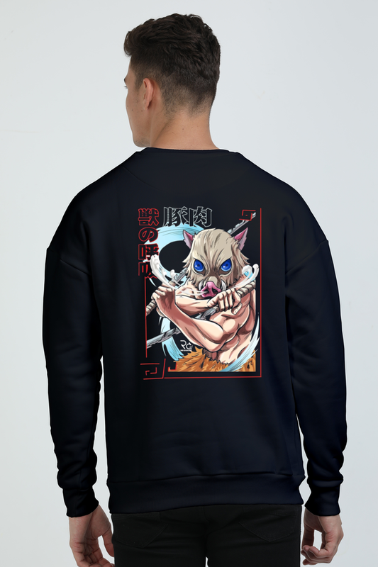 Demon Vanquisher - Black Oversized Anime Sweatshirt