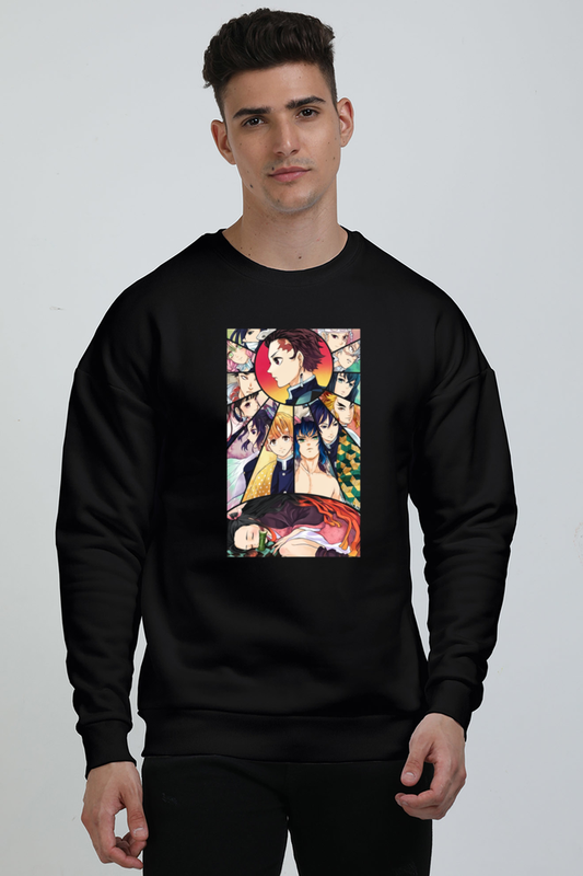 Demon Slayers Gang- Black Oversized Sweat-Shirt