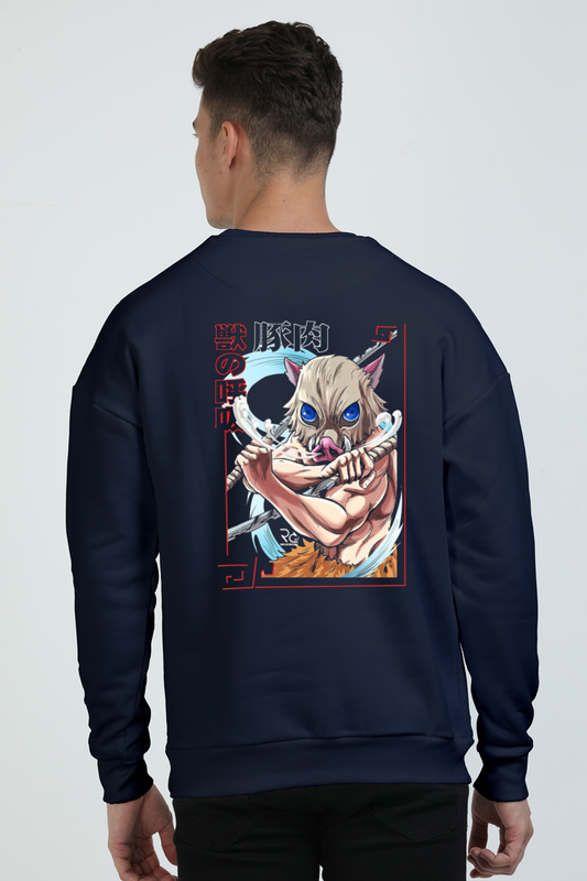 Demon Vanquisher - Dark Blue Oversized Anime Sweatshirt