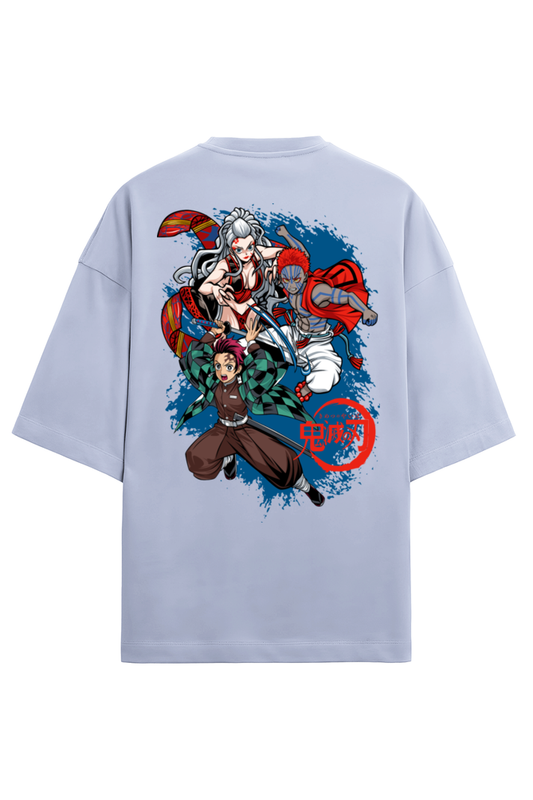 Hashira’s Fury - White Oversized Terry Tee