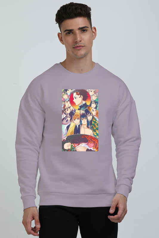 Demon Slayers Gang- Purple Oversized Sweat-Shirt