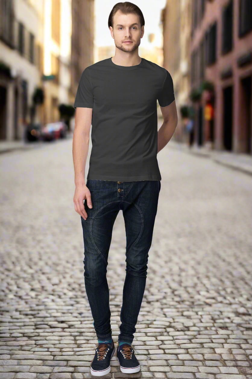 Men's Basic Round Neck T-Shirt Plain