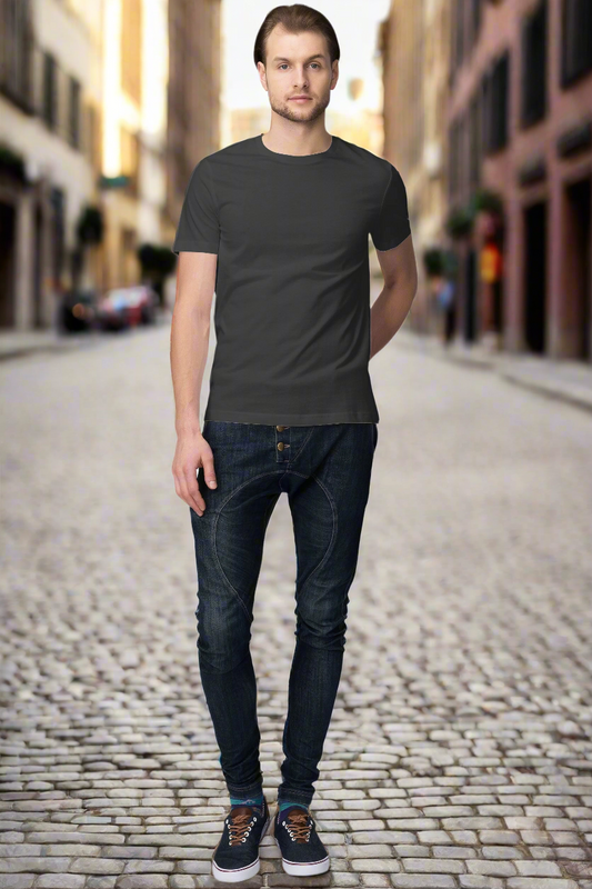 Men's Basic Round Neck T-Shirt Plain