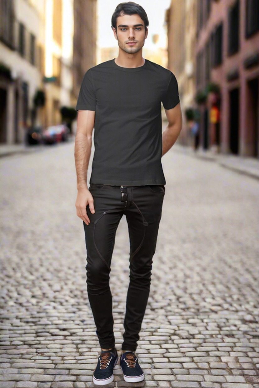 Men's Basic Round Neck T-Shirt Plain