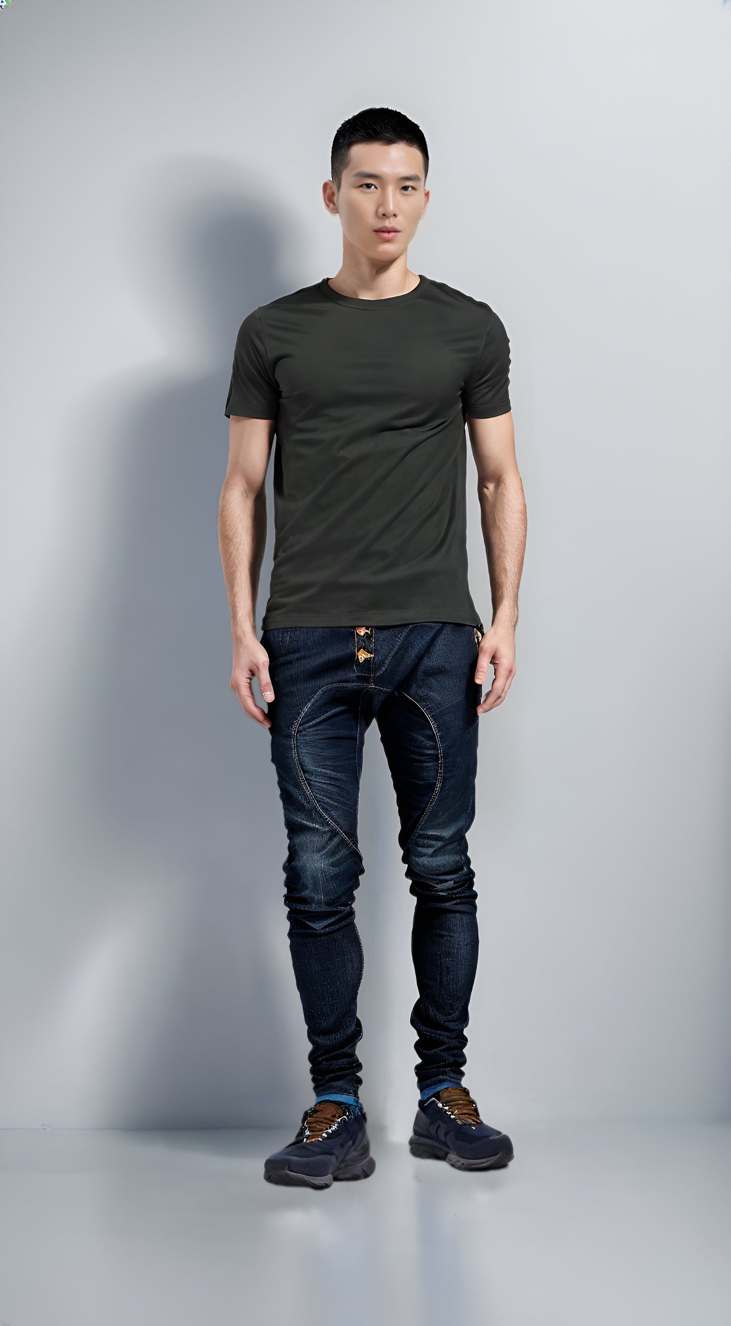 Men's Basic Round Neck T-Shirt Plain